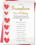 Grandson Birthday Card Gifts, Birthday Card for Grandson from Grandma Grandpa Grandparents