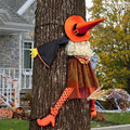53" Crashing Witch Halloween Decoration – Funny Orange Flying Witch Hanging Prop for Yard, Tree, Porch, Patio, and Fall Outdoor Decor