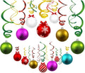 CC HOME 15Pcs Christmas Ball Hanging Swirls Xmas Ball Ceiling Streamer Birthday Decorations Christmas Themed Party Favors for Holiday Baby Shower Home Decoration Party Supplies