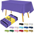 Purple 6 Pack Plastic Table Cloth 54" x 108", Disposable Tablecloths Rectangle Table Cover, Plastic Table Cloths for Parties