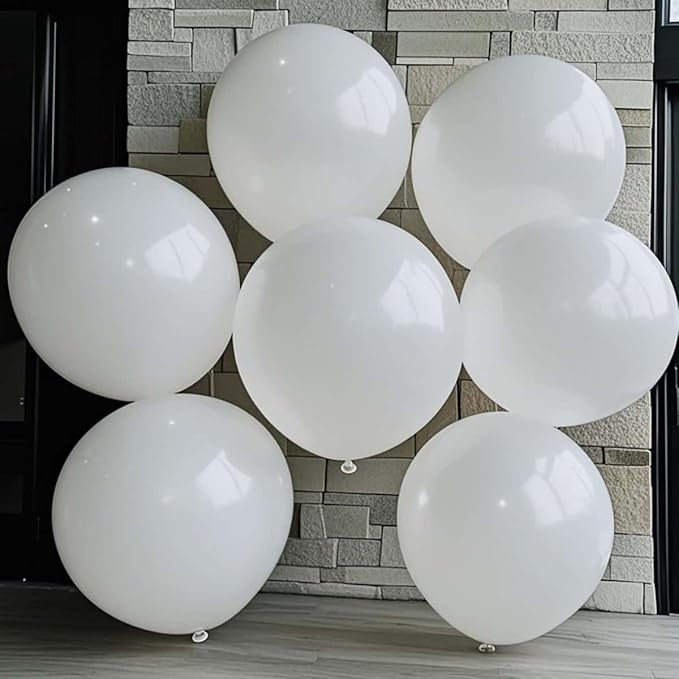 30 Pack White Balloons 36 Inch White Latex Large Balloon Bulk for Birthdays, Baby Showers, Weddings, Party Decorations