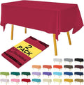 Plastic Cerise Tablecloths 2 Pack Disposable Table Covers 54 x 108 Inch PEVA Opaque Table Cloths for BBQ Picnic Birthday Wedding Banquet Parties 8 ft Rectangle Table Use