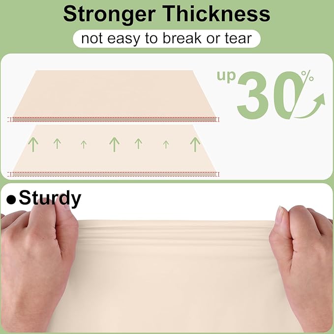 misaya 6 Packs Disposable Plastic Table Cloth, 54 x 108 Inch Waterproof Rectangle Tablecloth, Leakproof & Sturdy Decorative Table Covers for Easter, Picnic, Party and Outdoor, Ivory