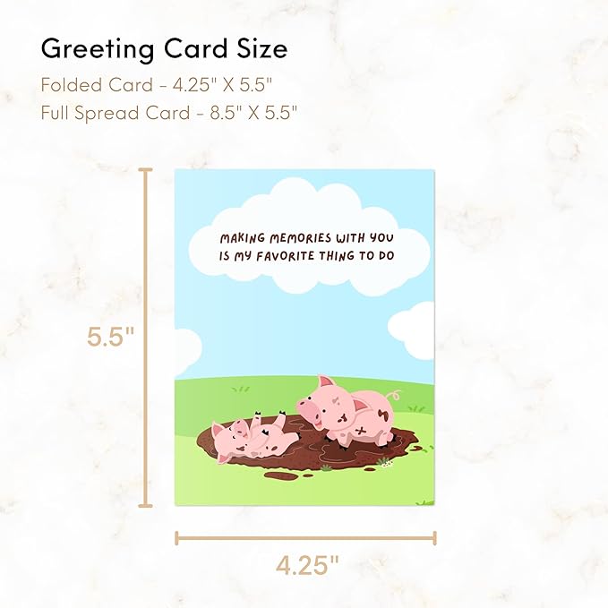 Mothers Day Card Anniversary Birthday for Mom Dad Wife Husband Girlfriend Boyfriend Stepmom Aunt Parents – Cute Funny Punny Greeting Card for Fathers Day – Blank Inside (Making memories with you, is my favorite thing to do)