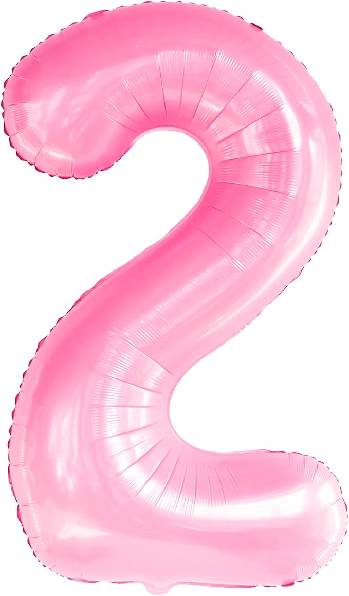 KatchOn, Giant Pink Number 2 Balloon - 40 Inch | Two Balloon, Light Pink 2 Balloons Number | 2nd Birthday Decorations for Girl | Two Sweet Birthday Decorations, 2nd Happy Anniversary Decoration