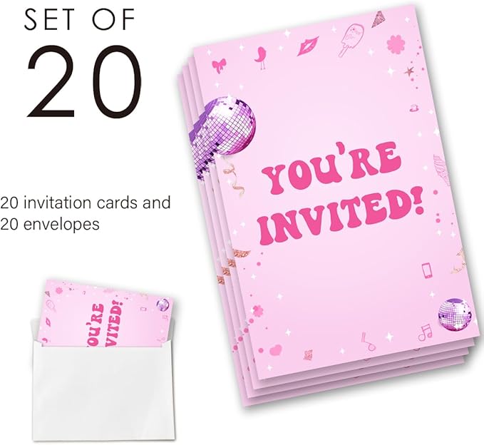 Girl Birthday Party Invitations Supplies with Envelopes Set of 20 Its Me Hi Im The Birthday Girl Its Me Party Invitations Fill in Blank, Double Sided