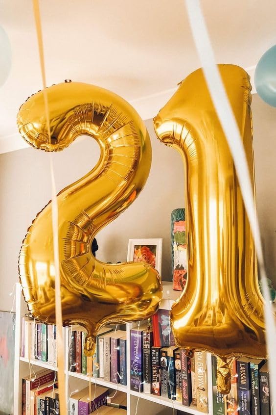 Gold Number 50 Balloon 40 inch, 50 Number Balloons, 50th Gold Birthday Decorations, 50 Year Old Women Men Golden Party Supplies