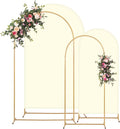 2 Metal Arch Backdrop Stand and 2 Cover Set, Sturdy 7.2FT, 6FT Party Backdrop Set, Wedding Arch Frame and Cover Set for Birthday, Baby Shower,Christmas, Anniversary(Beige)