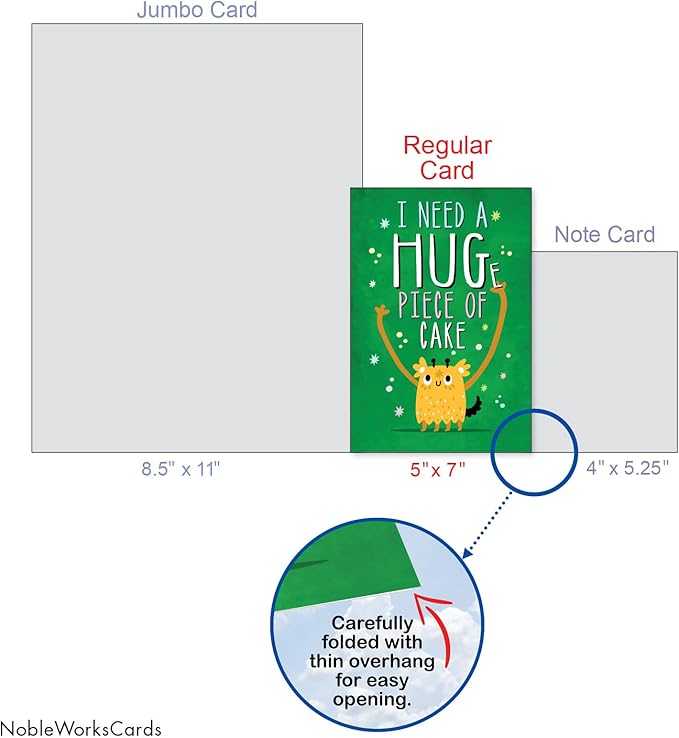 NobleWorks - Funny Birthday Greeting Card with 5 x 7 Inch Envelope (1 Card) Bday Need A Hug C2326BDG