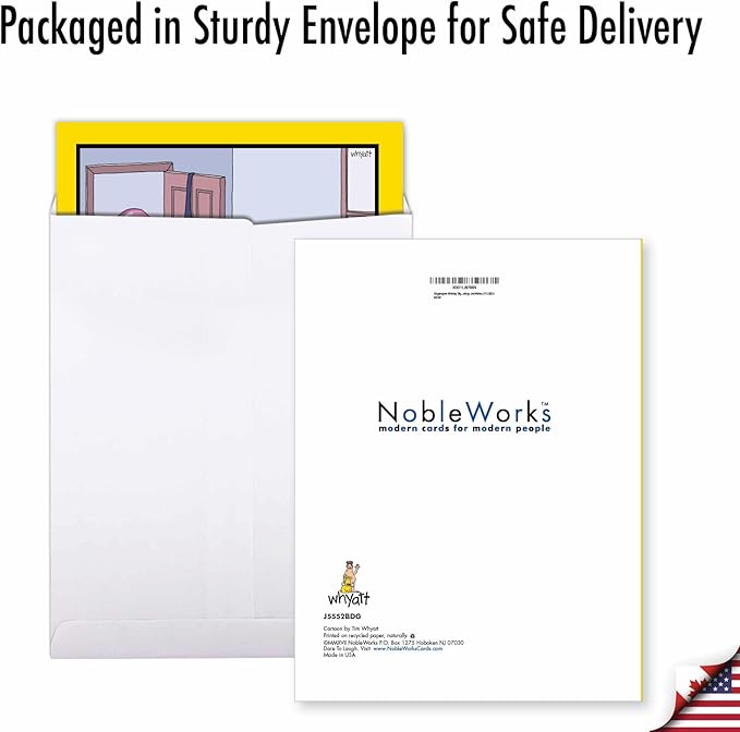 NobleWorks -1 Funny Birthday Card Inappropriate (8.5 x 11 Inch) - Humor Cartoon Bday Notecard with Envelope - Strippergram J5552BDG