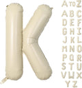 Biapian 40 Inch Giant Cream K Foil Balloons - Big Single Alphabet A-Z - Beige Large Aluminum K Balloons - Helium - Perfect for Birthday, Baby Shower, Wedding, Anniversary Party Decoration
