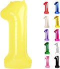 Yellow Number 1 Balloon for First Birthday 40 Inch, 1st One Number Balloons Birthday Decorations for Girl Boy Toddler Baby
