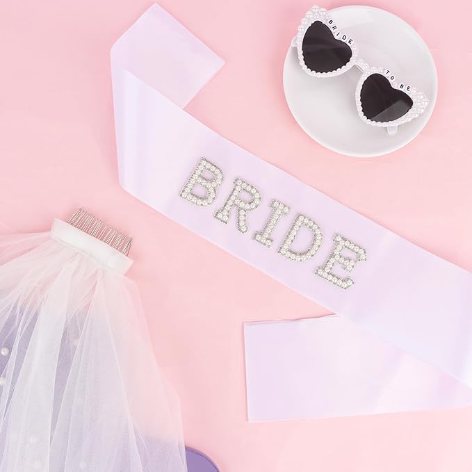 Bride Sunglasses Bride Sash and Veil for Bachelorette Party Decorations Bachelorette Party Accessories Favors White