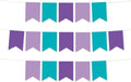 Andaz Press Hanging Pennant Banner with String, Lavender, Turquoise Aqua, Royal Purple, 1-Set, 24 Pennants, Approx. 12-Feet Long, Mermaid Birthday Theme Colored Supplies