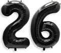 AULE 40 Inch Large 26 Balloon Numbers Black, Big Foil Number Balloons, Giant Helium Happy 26th Birthday Party Decorations for Man and Women, Huge Mylar Anniversary Party Supplies