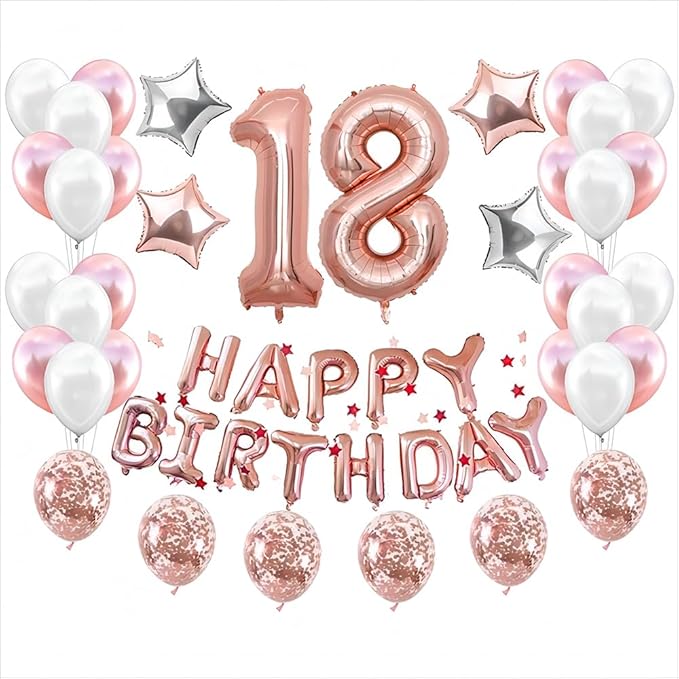10 Pcs Rose Gold 0-9 Number Mylar Balloons,16 Inch Foil Balloons Mylar Balloons for Party Decorations Party Supplies