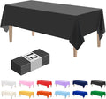 Kopokita 12PCS Black Plastic Tablecloths 54 x 108 Inch, Disposable Table Cloths Rectangle Party Table Covers