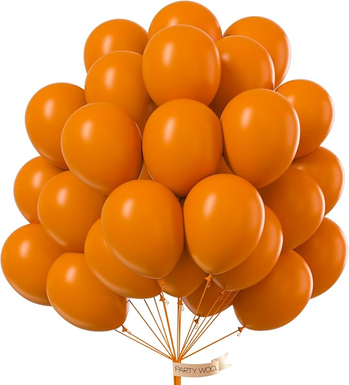 PartyWoo Burnt Orange Balloons 50pcs 12 Inch Terracotta Rust Fall Color Autumn Boho Balloon Arch Kit Garland for Wedding Birthday Baby Shower Thanksgiving Halloween Fall Party Decorations Orange-F53