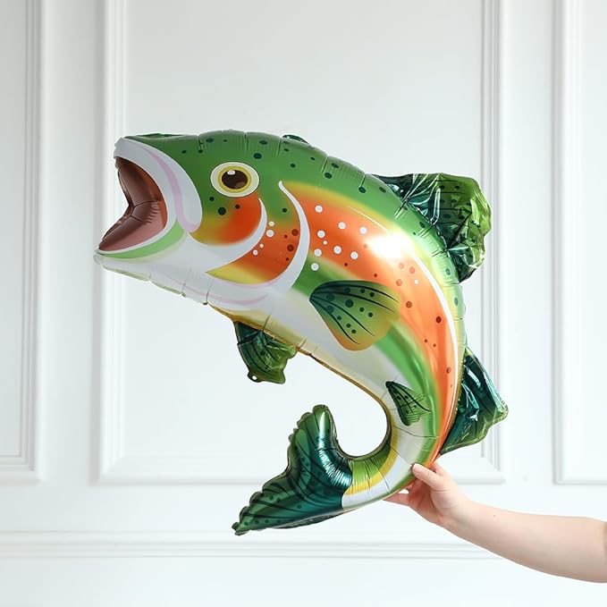 Fishing Birthday Party Decorations 155PCS Gone Fishing Balloon Arch Garland Kit with Inflatable Rainbow Trout Fish Balloon for Ofishally One Fish Themed Baby Shower Birthday Party Decoration