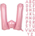 40 Inch Pink Letter Balloons, Giant Light Pink Letter W Balloon, Single Alphabet W Balloon, Pastel Foil Name Balloons for Girls Women Birthday Princess Anniversary Graduation Decoration