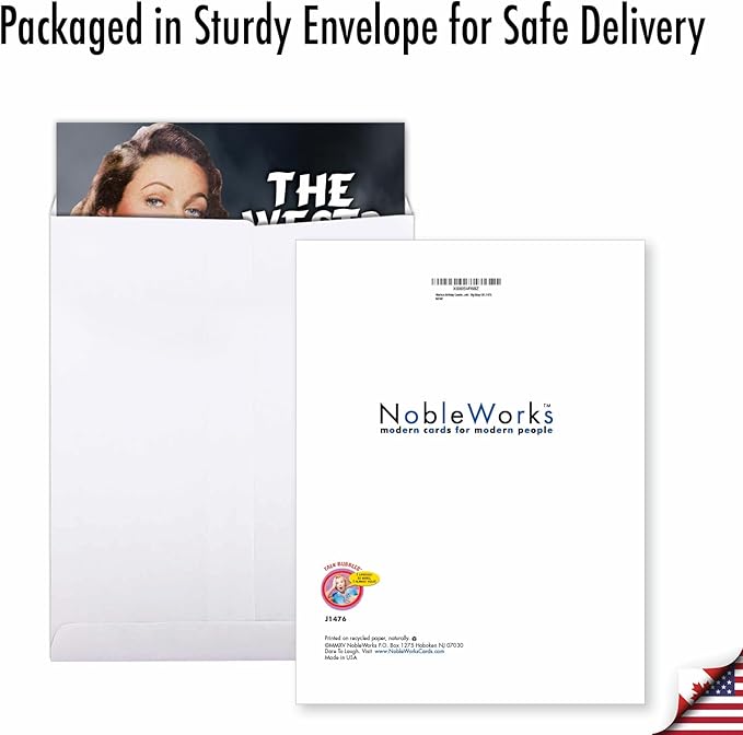 NobleWorks Jumbo Hilarious Birthday Greeting Card 8.5 x 11 Inch with Envelope (1 Pack) Big, Jumbo Bday Wicked Witch Of The World J1476