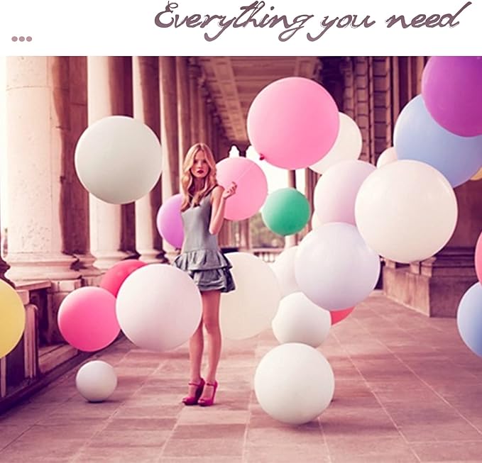 KAWKALSH White Balloon Different Sizes, 111Pcs 18 12 5 Inch Matte White Latex Balloon Arch Kit Garland for Wedding Bridal Graduation Baby Shower Birthday Party Decorations
