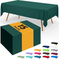 Smiry Disposable Table Cloth - 15 Pack, 54 x 108 Inch Waterproof Rectangle Tablecloths for Parties, Decorative Plastic Table Cover, Leakproof & Sturdy, Christmas Green