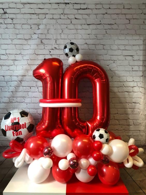 Red Number 13 Balloon 40 inch, 13 Number Balloons, 13th Red Birthday Decorations, 13 Year Old Girls Boys Party Supplies