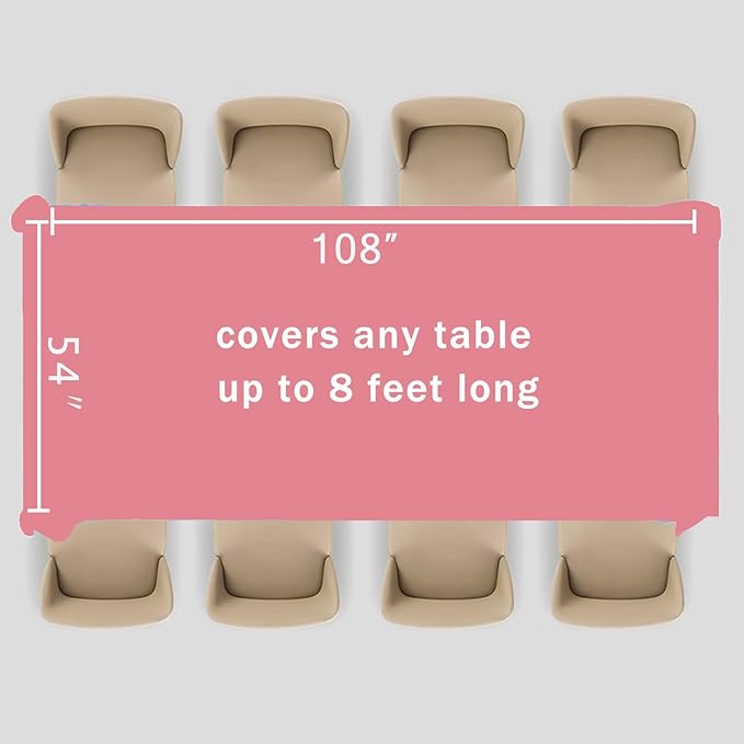 3 Pack Peach Pink Disposable Tablecloth, 54" x 108" Plastic Table Covers, Decorative Rectangle Tablecloth for Parties, Events, Wedding, Inddors & Outdoors
