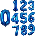 10 pcs 16inch Number Navy Blue Mylar Balloons, 0~9 Blue Navy Foil Balloons for Birthday Wedding Party Decorations Number Balloons