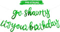 BEISHIDA Go Shawty It's Your Birthday Banner NO DIY Hip Hop Theme Happy Birthday Banner Pre-Strung Rap Theme Happy Birthday Sign for Man Women birthday Party Supply Double-Sided Bright Green