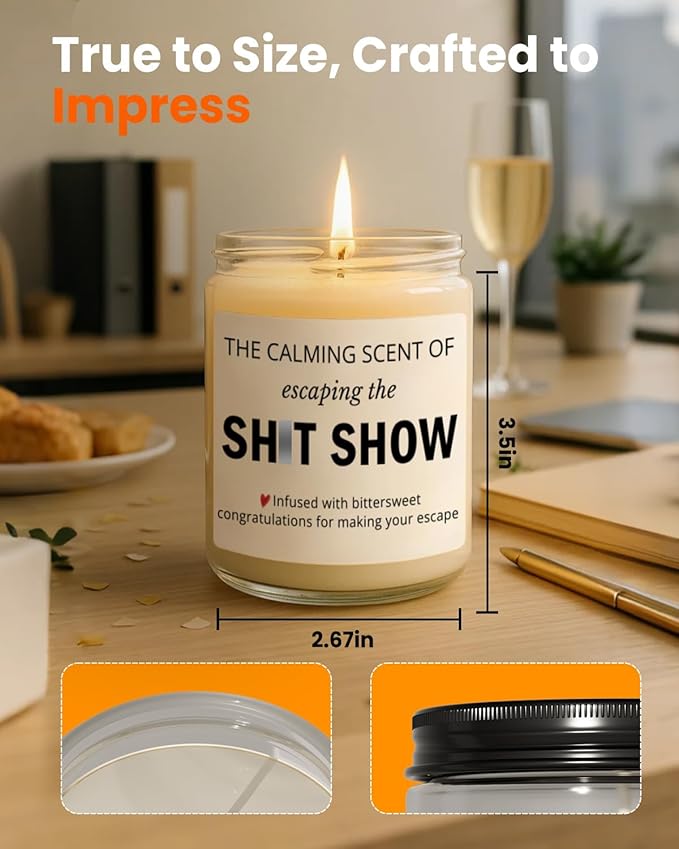Sarcastic Candle, Going Away, Goodbye, Farewell Gifts for Coworkers, Funny Retirement Gift for Woman Men, Coworker Leaving Job, New Job, Moving Away Presents for Friends, Boss, Work Bestie, Colleague