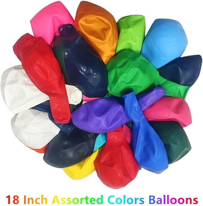 95 Pcs Rainbow Balloons 18 Inch Assorted Colors Latex Multicolor Bulk Balloon 16 Kinds Colorful Large Balloons for Birthday Wedding Baby Shower Anniversaries Store Party Decorations