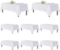 sancua White Table Cloths Rectangle, 8 Pack Tablecoths for 6 Foot Tables - Washable Polyester Fabric Table Cover for Wedding, Birthday Party, Banquet Reception, 54x108 Inch