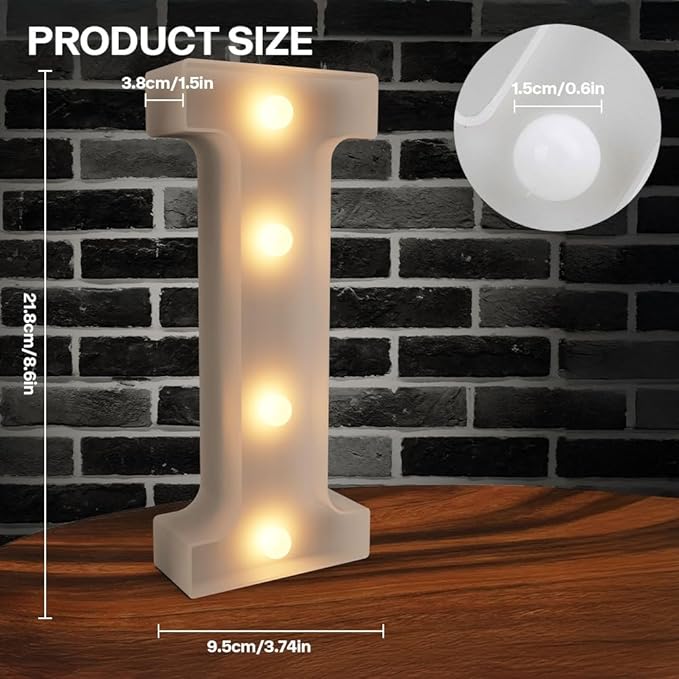 Marquee Light up Letters, 26 Alphabet LED Lights, Night Light White Plastic Letters for Engagement Party Wedding Baby Shower Birthday