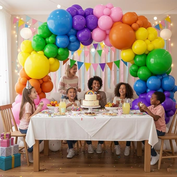 426Pcs Rainbow Balloon Arch Kit - 7 Assorted Colors Balloon Garland Kit for Birthday Party Kids Baby Shower Wedding Anniversary Christmas Pride Rainbow Colorful Supplies Party Decorations