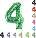 40 Inch Large Foil Helium Number Balloon Birthday Wedding Party 0-9 (Green Pixel, 4)