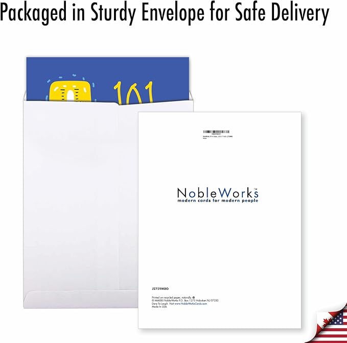 NobleWorks - Extra Large Funny 101th Milestone Birthday Greeting Card 8.5 x 11 Inch with Envelope (1 Pack) Large Jumbo 101 In Celsius J2759MBG