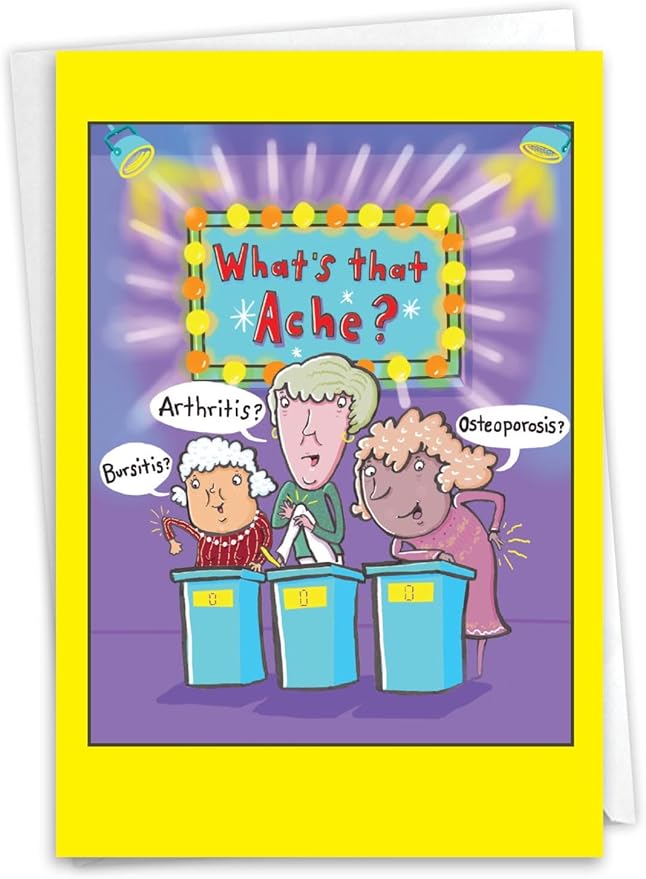 NobleWorks, Funny Birthday Paper Card with 5 x 7 Inch Envelope (1 Card) Bday Ache Game C10863BDG
