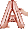 Restaurantware-Balloonify 16 Inch Letter Balloon, 1 Alphabet Party Balloon - Letter A, Self-Sealing, Rose Gold Foil Mylar Finish, Hanging Loop, Decoration For Birthday, Wedding, Or Graduation