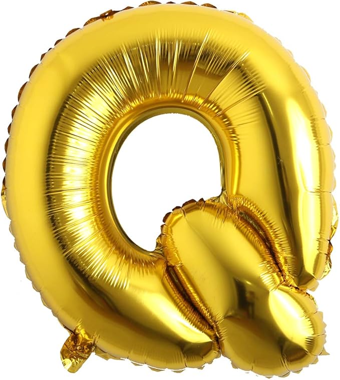 40 inch Letter Balloons Gold Alphabet Number Balloons Foil Mylar Party Wedding Bachelorette Birthday Bridal Shower Graduation Anniversary Celebration Decoration can fly with helium (40 INCH Gold Q)