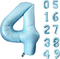 40 Inch Matte Blue 4 Number Balloons Light Blue Number 4 Foil Balloon Mylar Helium Balloon for Birthday Party Decoration Wedding Anniversary Supplies (Number 4)