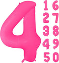 Fluorescent Rose Red Number Balloon 40 inch Giant Foil Helium Balloons Pink Number 4 Balloon for 4th Birthday Party Decorations