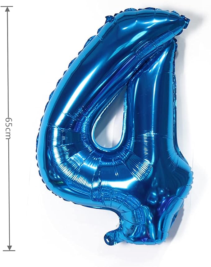 YPSelected 32 Inch Large Foil Helium Number Balloon Birthday Wedding Party 0-9 (Blue, 4)