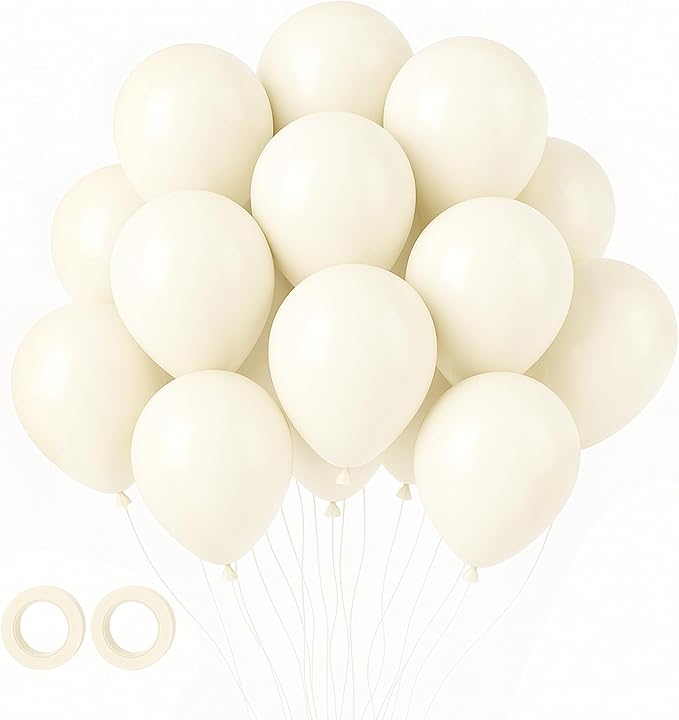 105pcs Ivory Balloons 12inch Party Latex Balloons for Boys Girls Birthday Baby Shower Gender Reveal Wedding Sunflower Party Decorations
