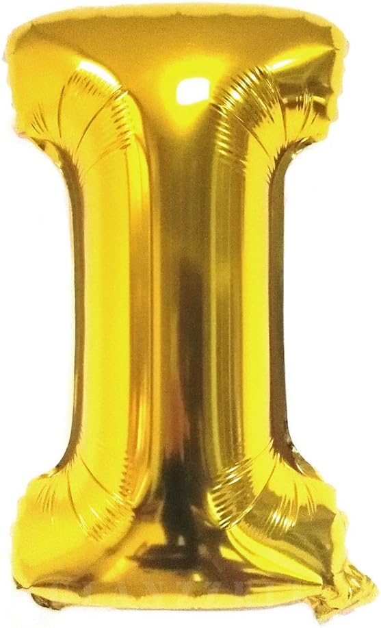 Glanzzeit 16 Inch Gold Balloons Decor Letters A to Z Numbers 0 to 9 for Wedding Prom Birthday Party (Letter I)
