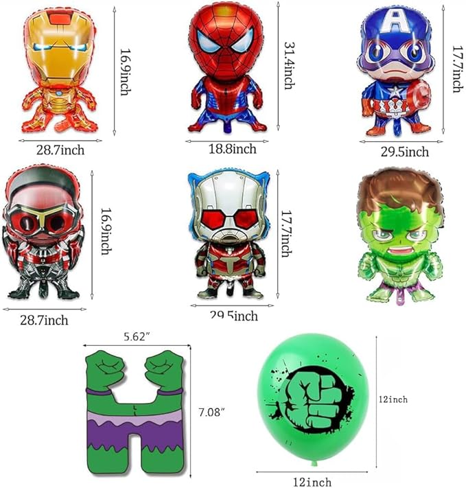 Birthday Decoration, Birthday Party Supplies, birthday Banner, Balloons,Toppers Cake Toppers,6 Pcs Large Foil Balloons for Kid's boy Girls