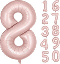 40 inch Pink Number Balloon Light Pink 8 Balloon Matte pink Number 8 Balloon for 8th Birthday Party Decorations