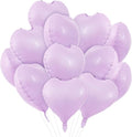 TONIFUL 30Pcs 18 Inch Pastel Light Purple Balloons Light Purple Heart Shape Foil Mylar Banners Decoration for Birthday Valentine's Day Wedding Bridal Shower Anniversary Engagement Party Supplies