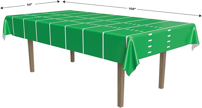 Game Day Football Tablecover Party Accessory (1 count) (1 Pkg) (108"X54")